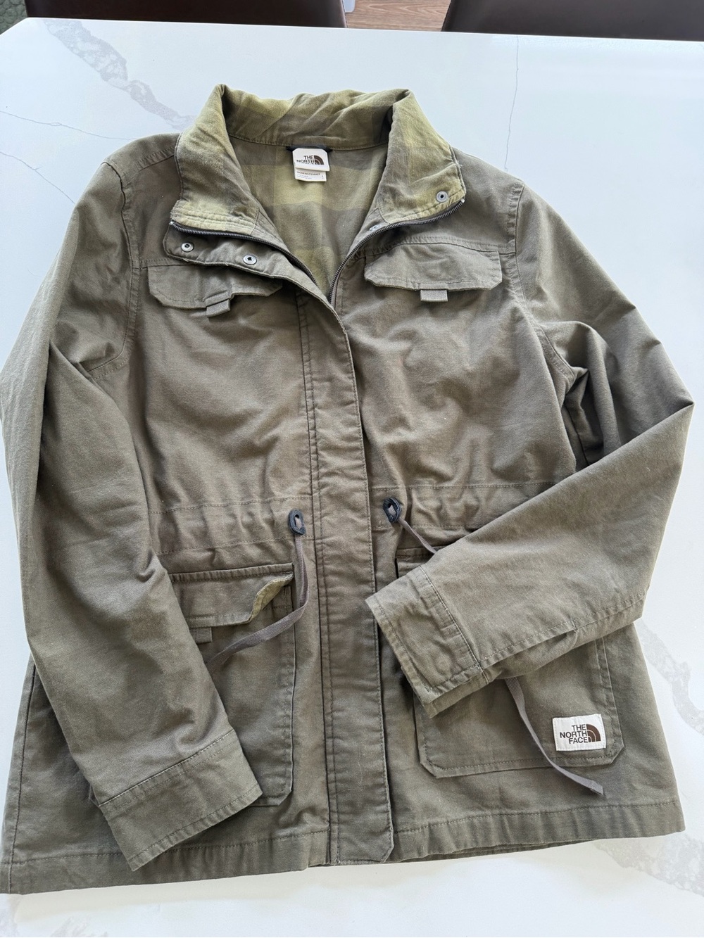 The North Face Urban Utility Womens Zip-Up Jacket Coat Olive Green Large